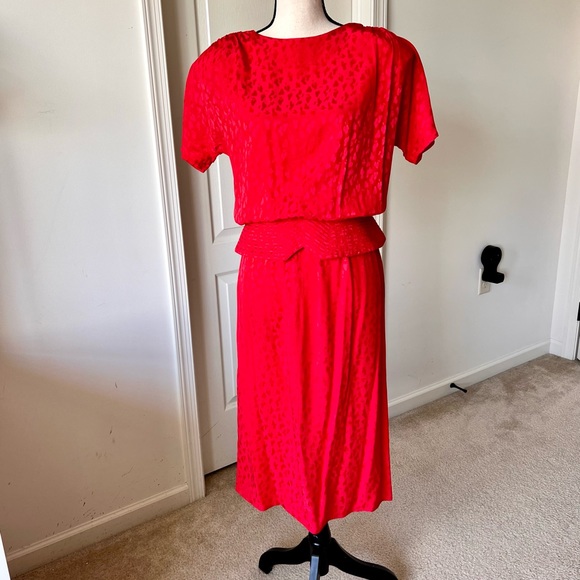 Vintage CHARLES BIANCO Italian Collection Silk Structured Skirt Set—SZ. 8 - Picture 1 of 17